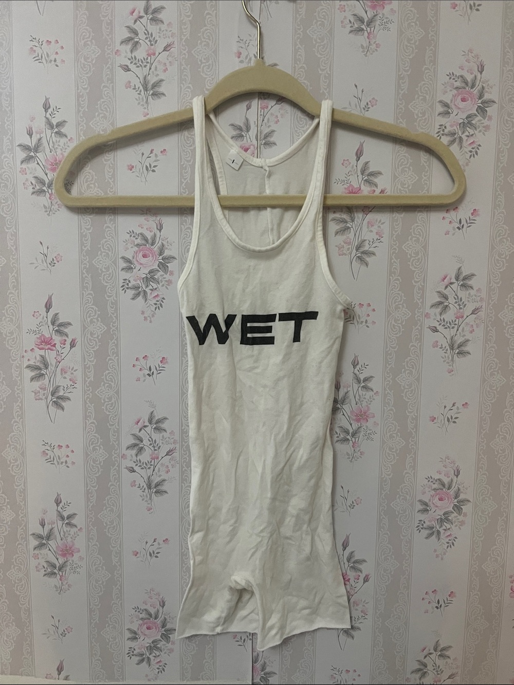 Yeezy White WET Logo Racerback One-Piece Swim Romper